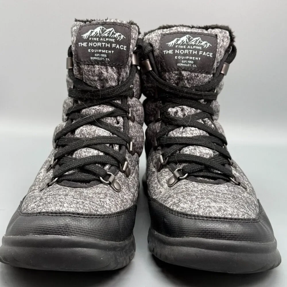 The North Face ThermoBall Lace II Women's 8 Gray Black Snow Boots Casual Outdoor
